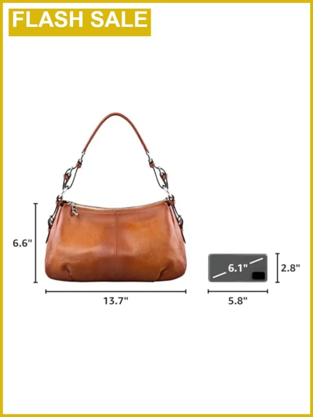 Hobo Leather Shoulder Bag Women Top Handle Purse Large